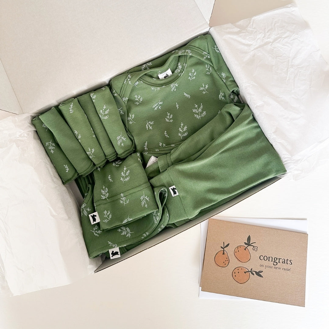 Bamboo Baby Capsule Gift Box - Sprig & Leaf Green-5