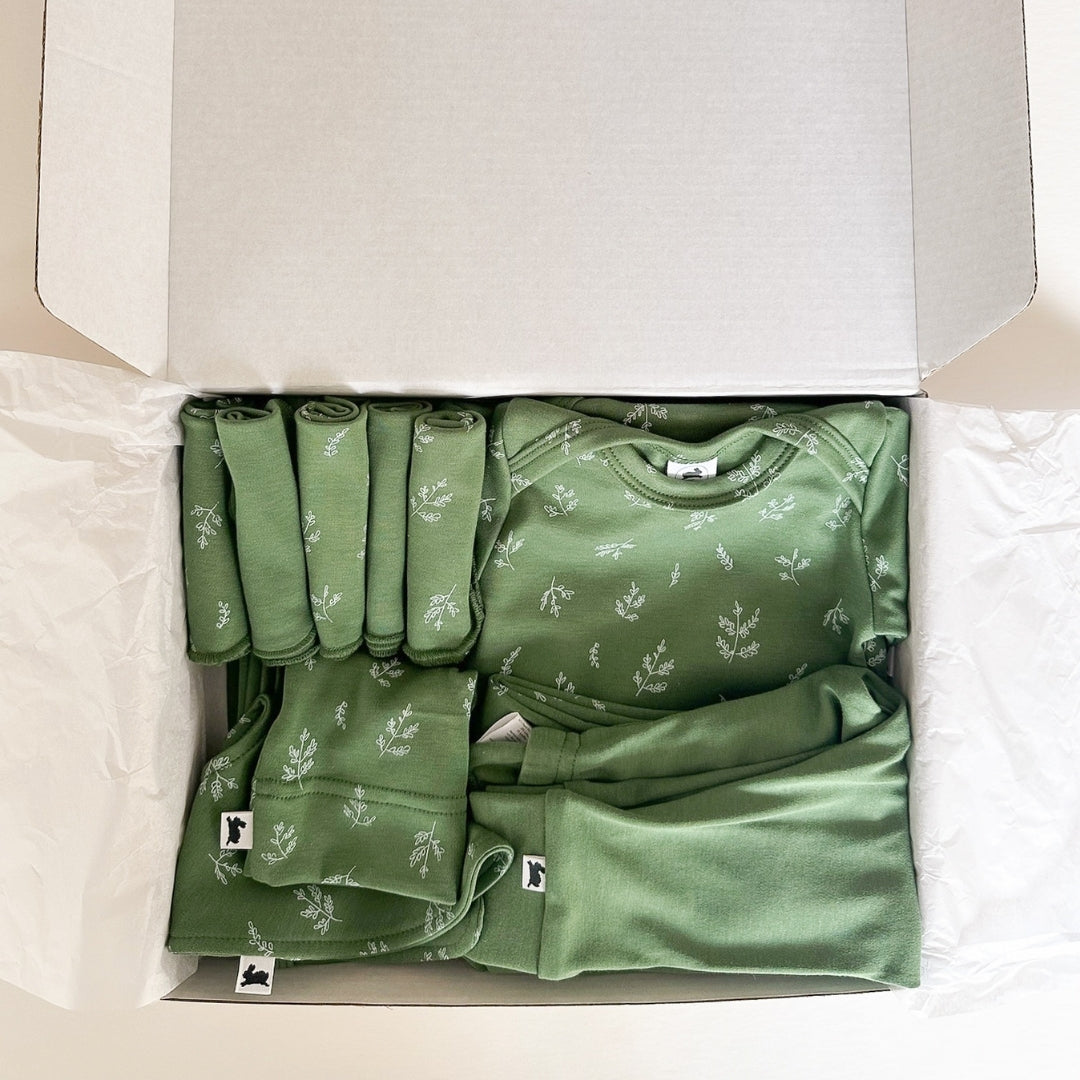 Bamboo Baby Capsule Gift Box - Sprig & Leaf Green-4