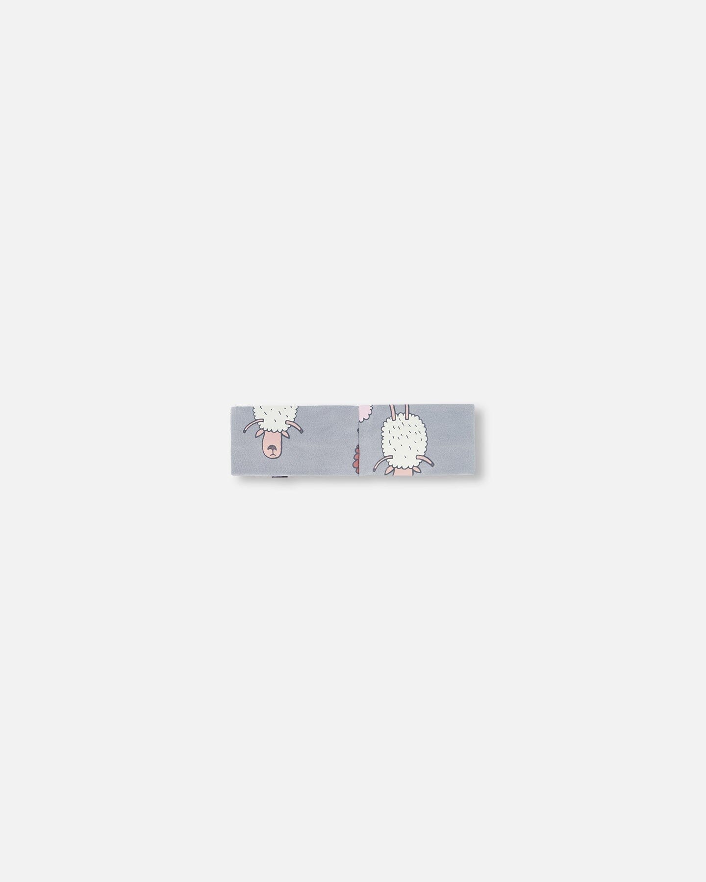 Printed Organic Cotton Headband Blue Grey Sheep-2