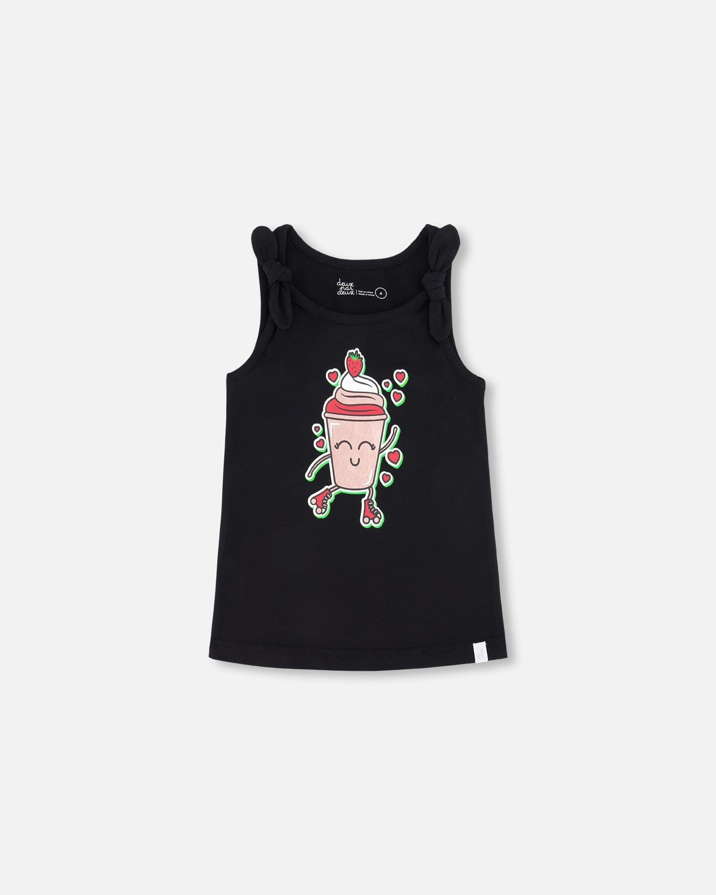 Organic Cotton Tank Top With Knot Black-0