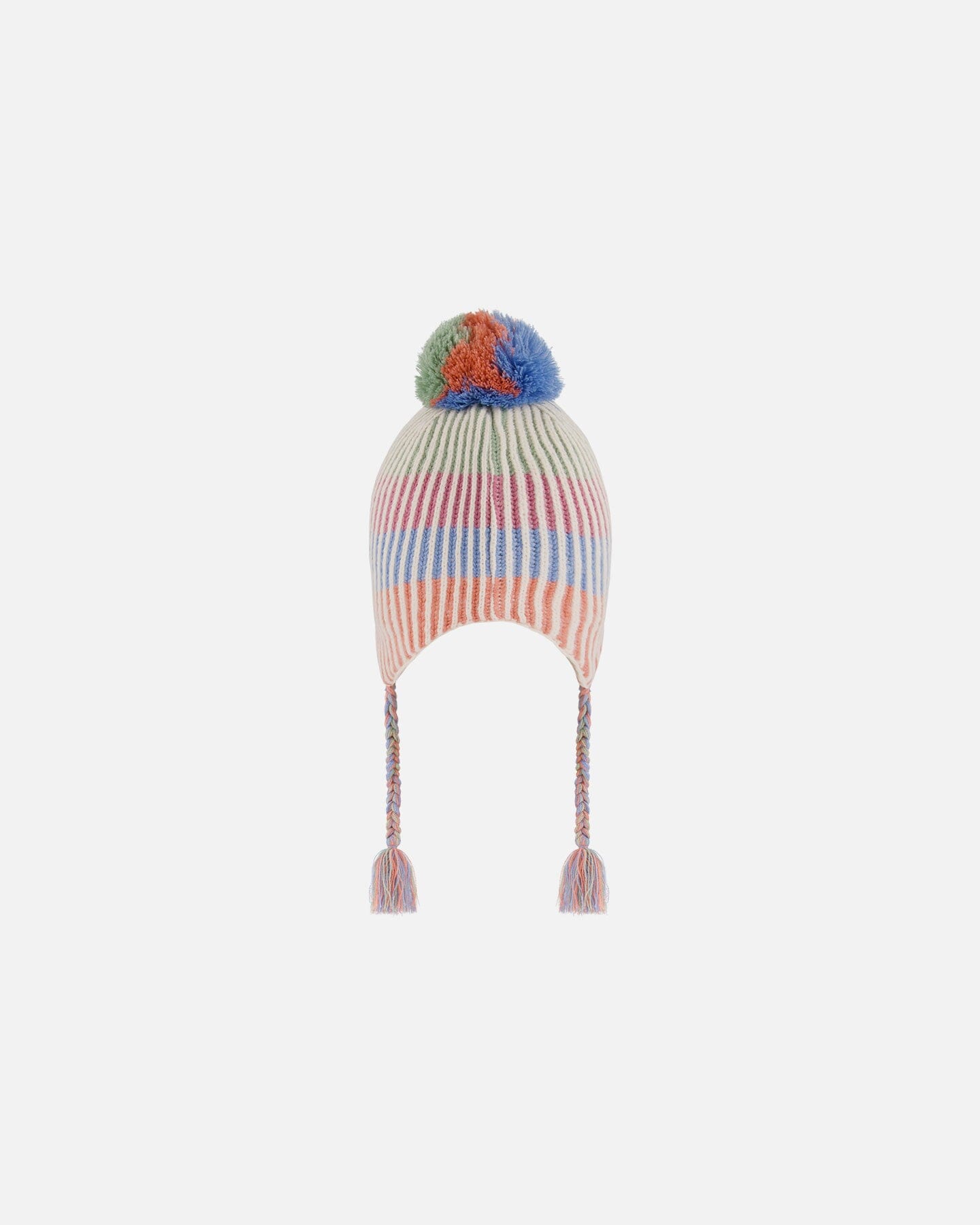 Peruvian Knit Hat Pastel Colors With Tassels-2