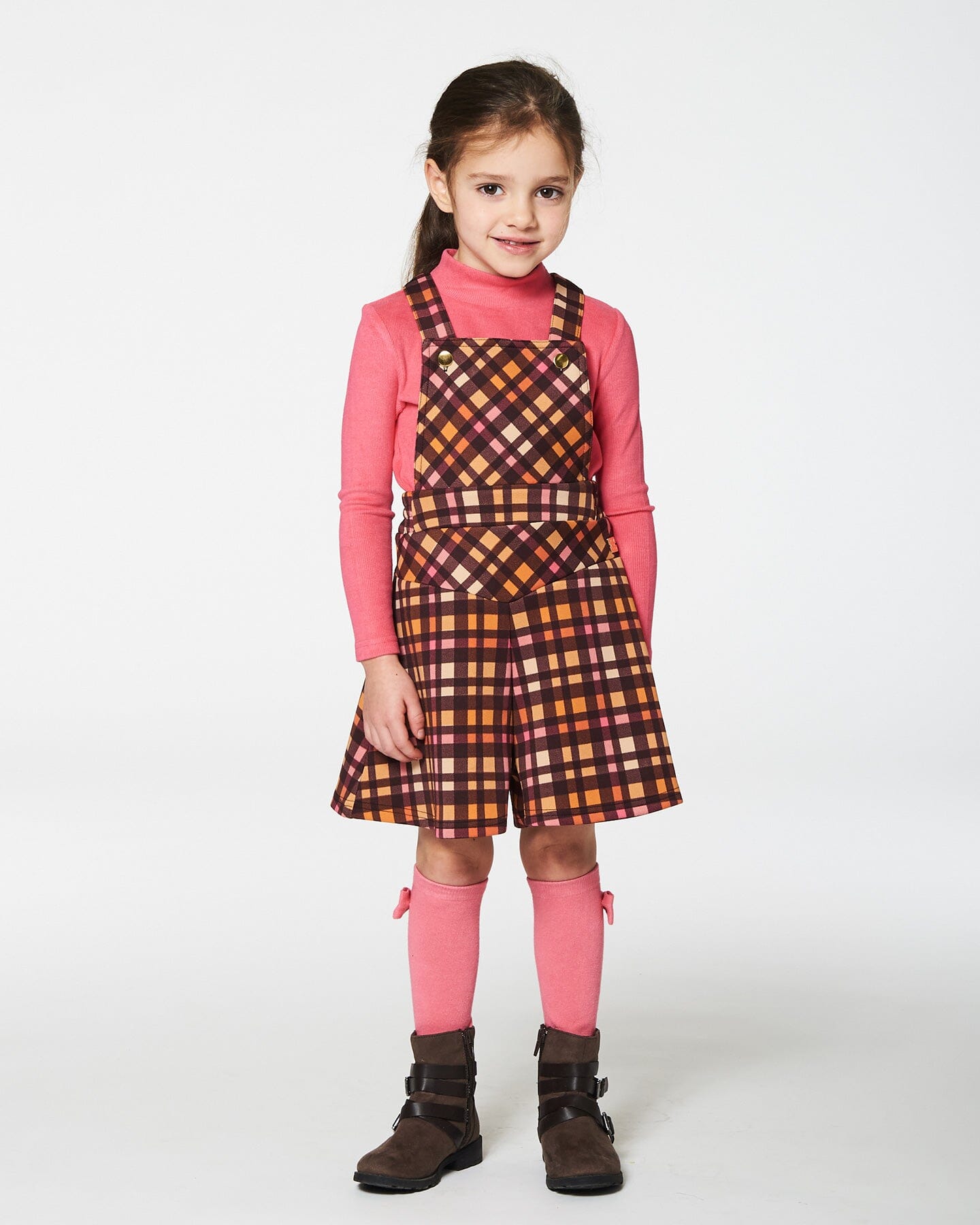 Milano Shortall Plaid Magenta And Brown-1