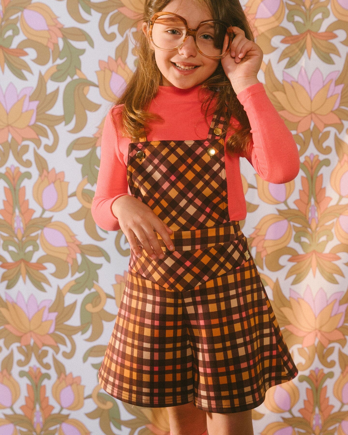Milano Shortall Plaid Magenta And Brown-2