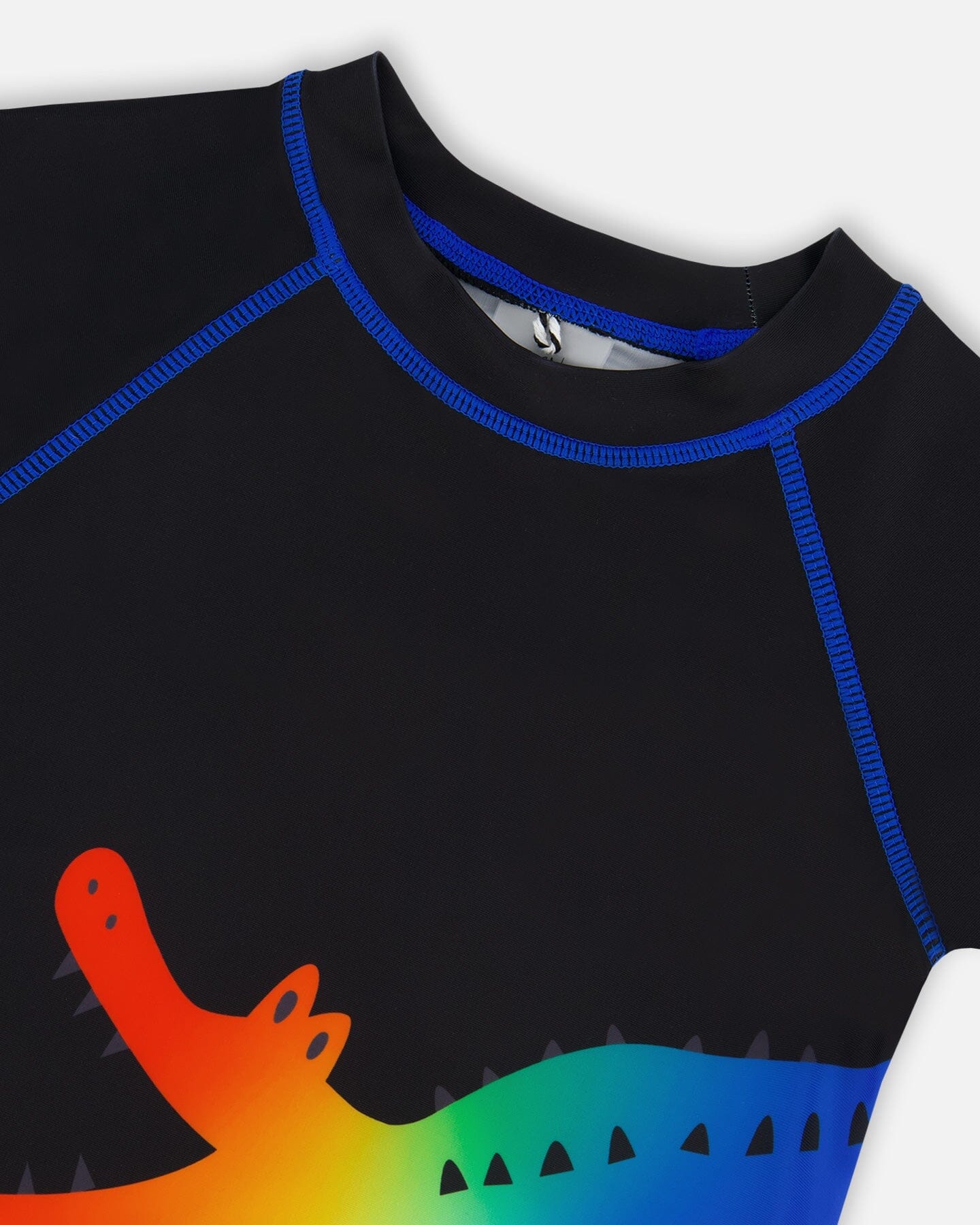 Short Sleeve Rashguard Black And Multicolored Crocodiles-4