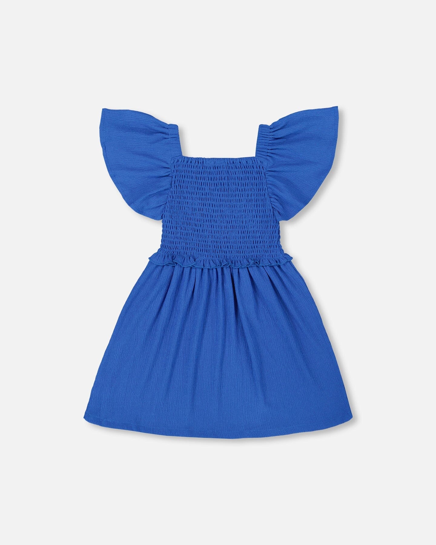 Textured Smocked Dress Royal Blue-2