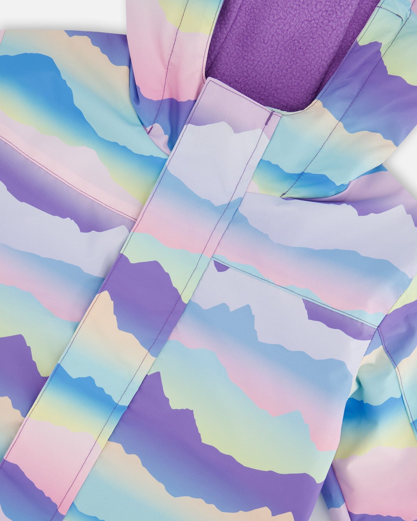 Printed Mid-Season One-Piece Outerwear Mauve And Blue, Pink Mountain-3