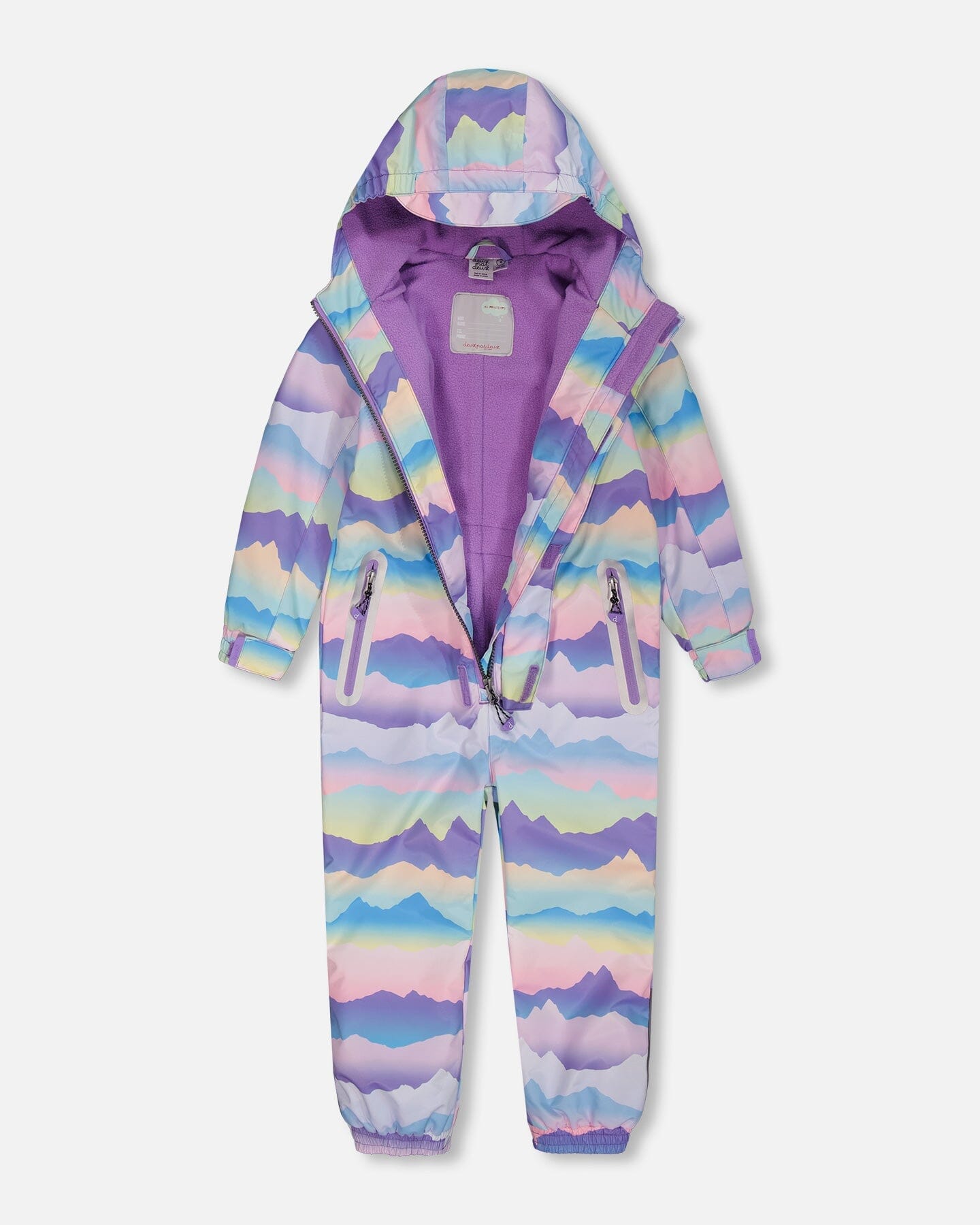 Printed Mid-Season One-Piece Outerwear Mauve And Blue, Pink Mountain-4