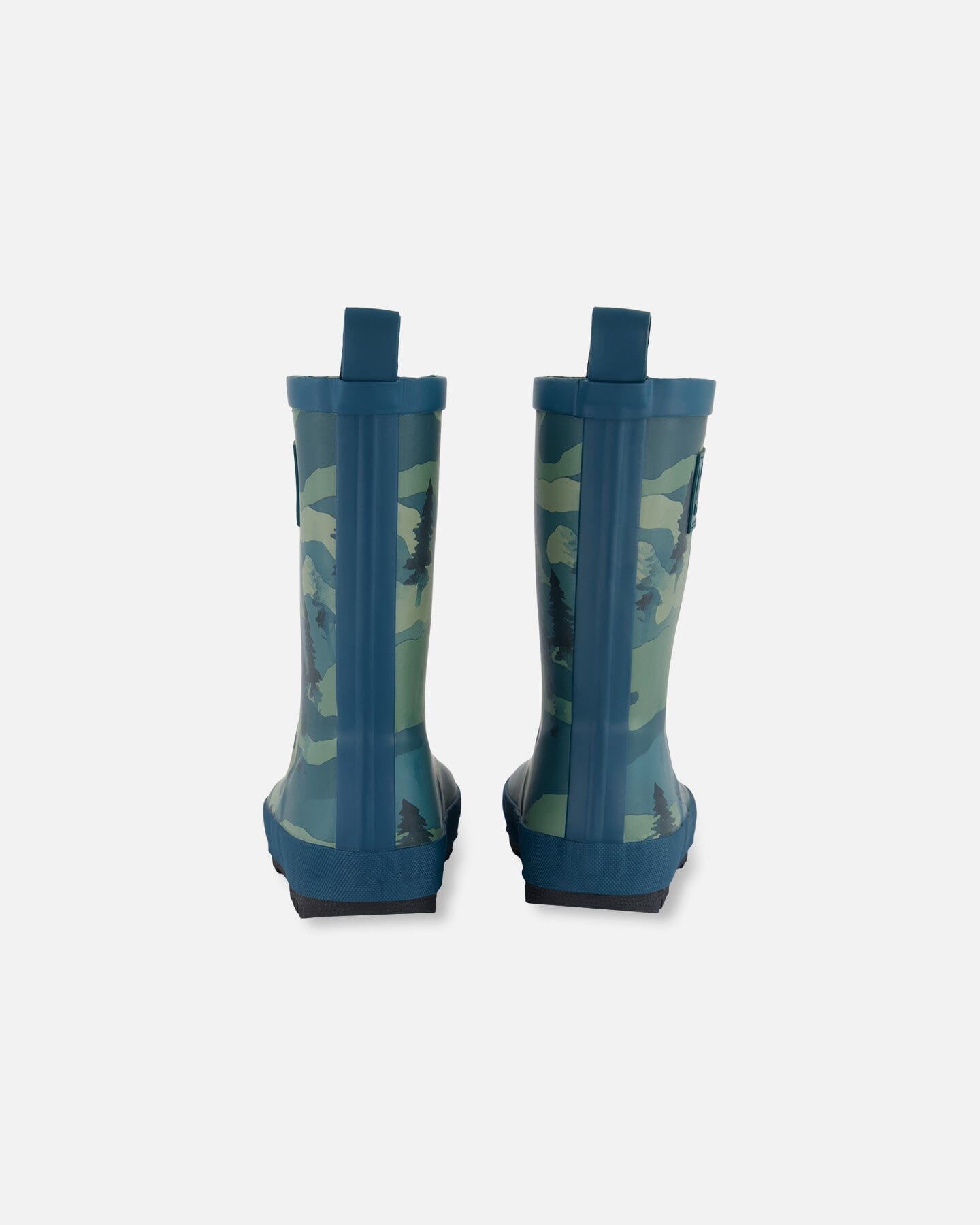Printed Rain Boots Forest Green With Black Pines-3