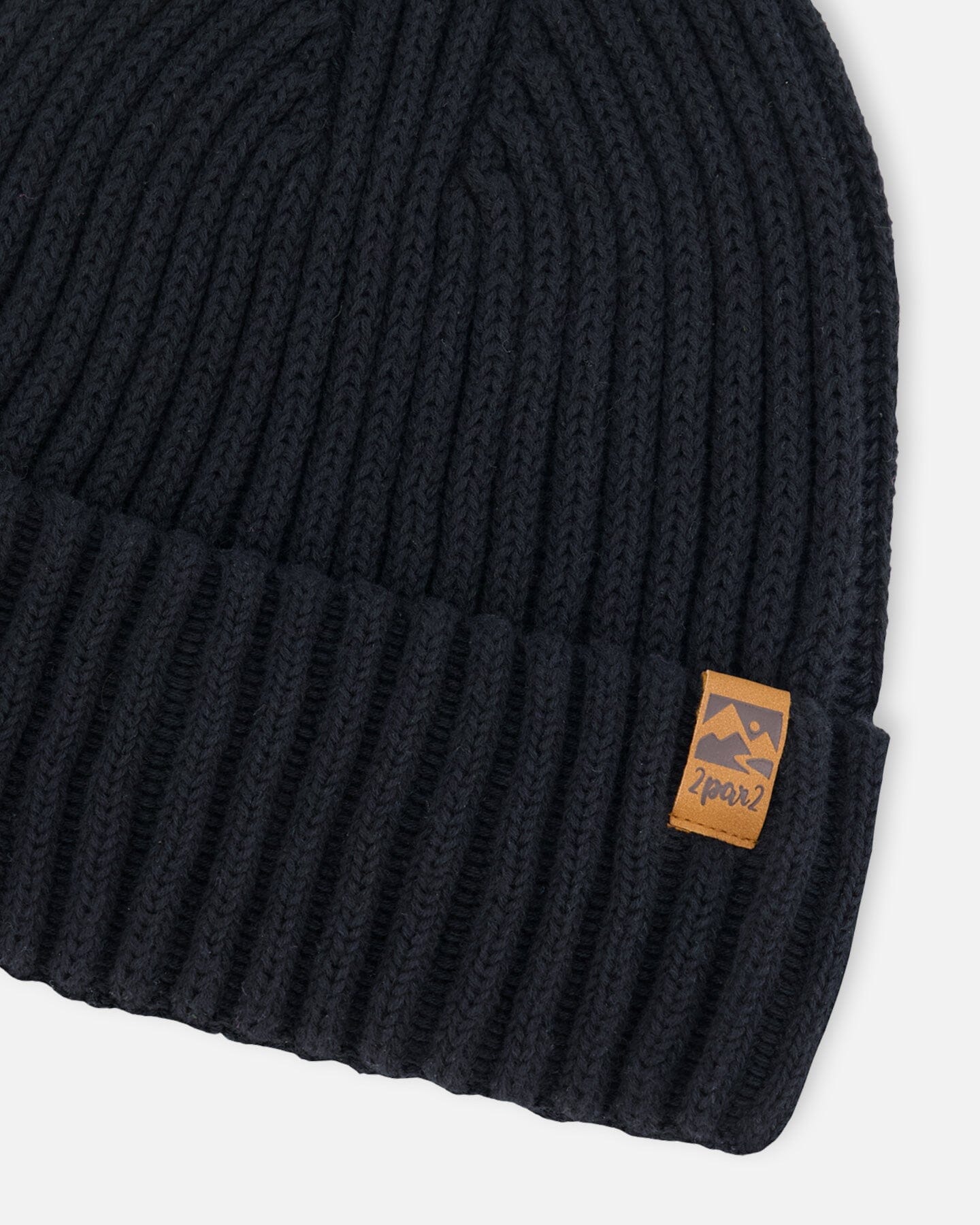 Cuffed Knit Hat Black-3