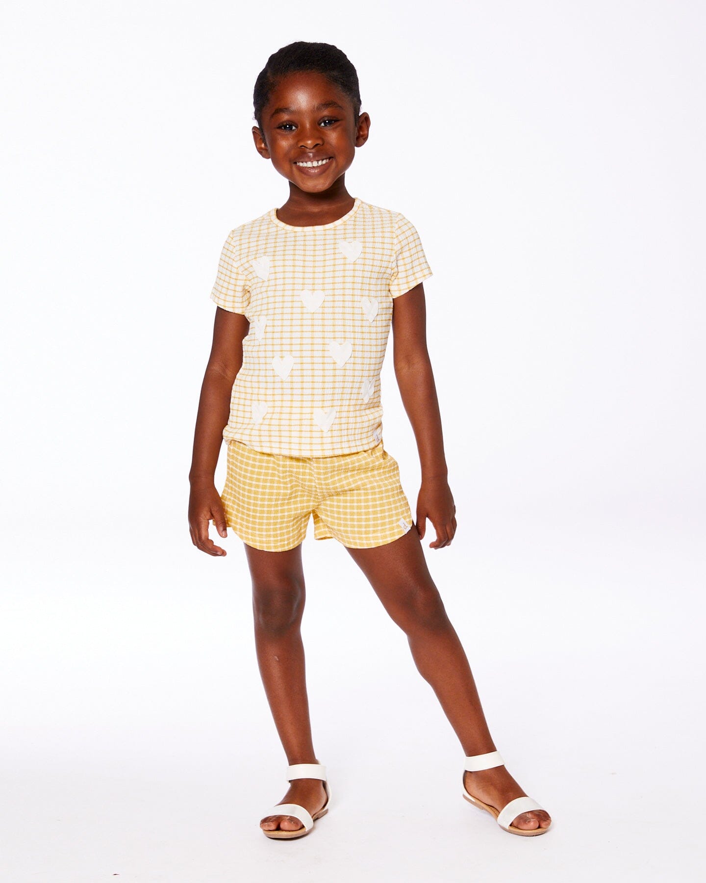 Crinkle Short Pale Yellow And White-1