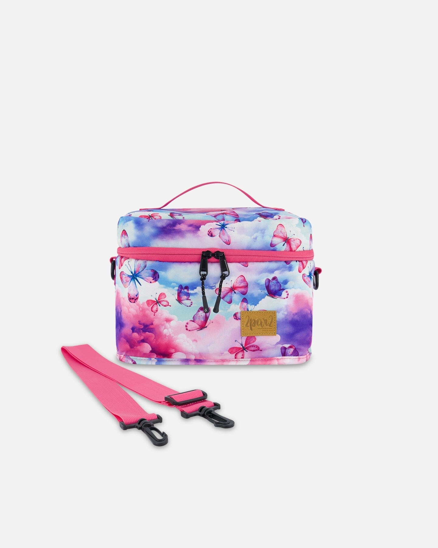 Lunch Box Butterflies On Multicolored And Vibrant Pink Background-0