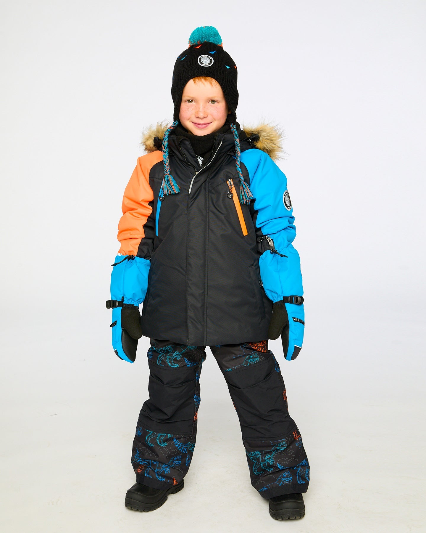 Two-Piece Play Snowsuit Robot Dinosaur Print-1