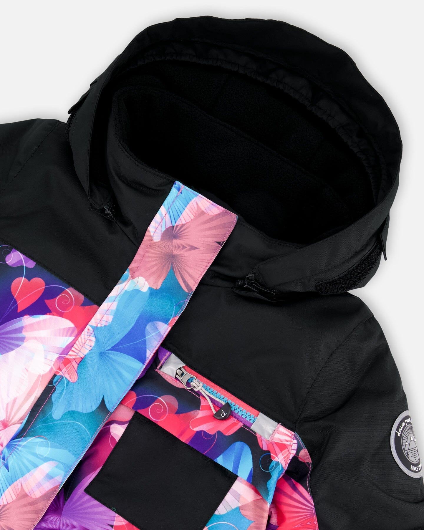 One-Piece Play Snowsuit Black Butterfly Print-3