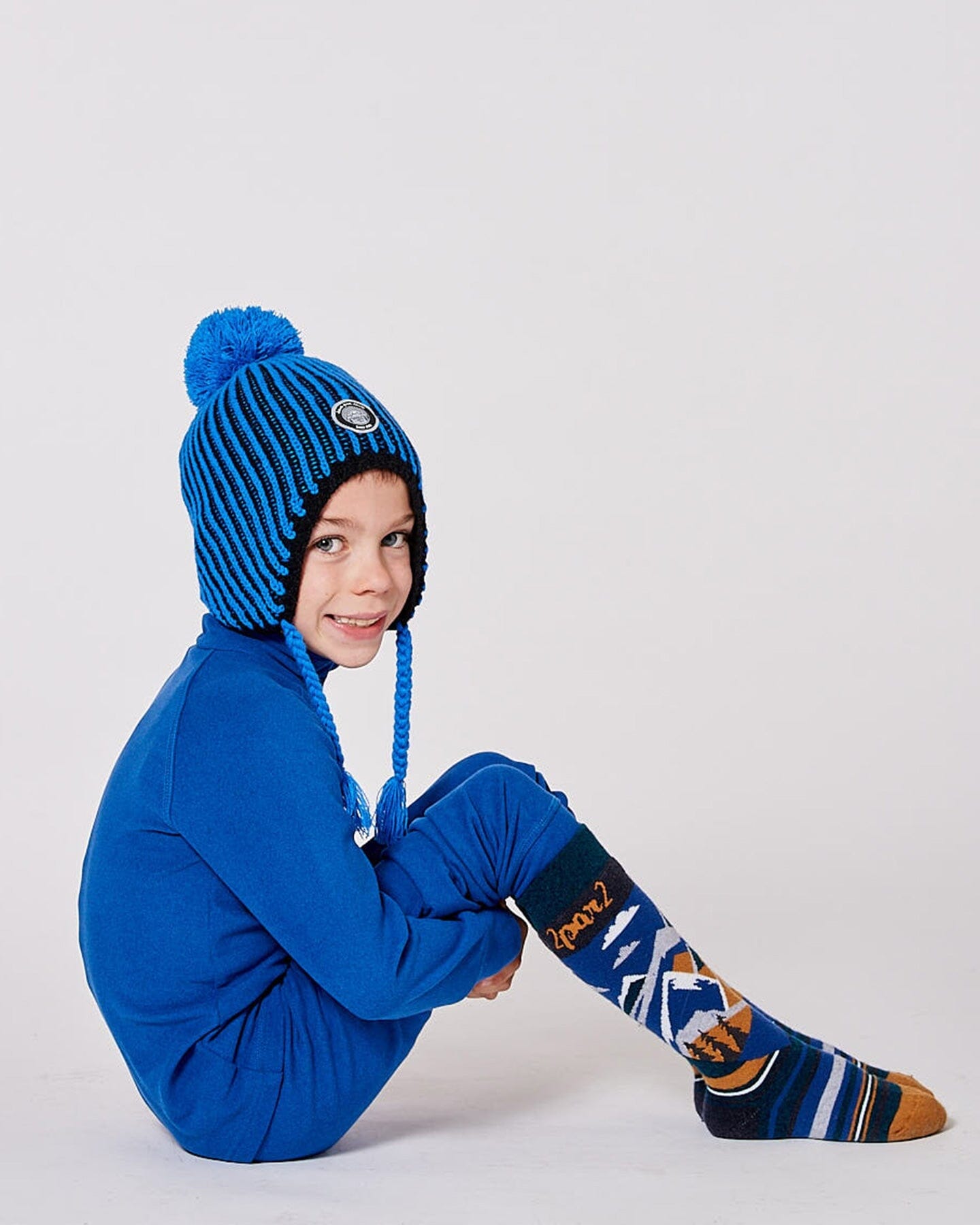 Winter Ski Socks With Merino Wool Deep Teal-1