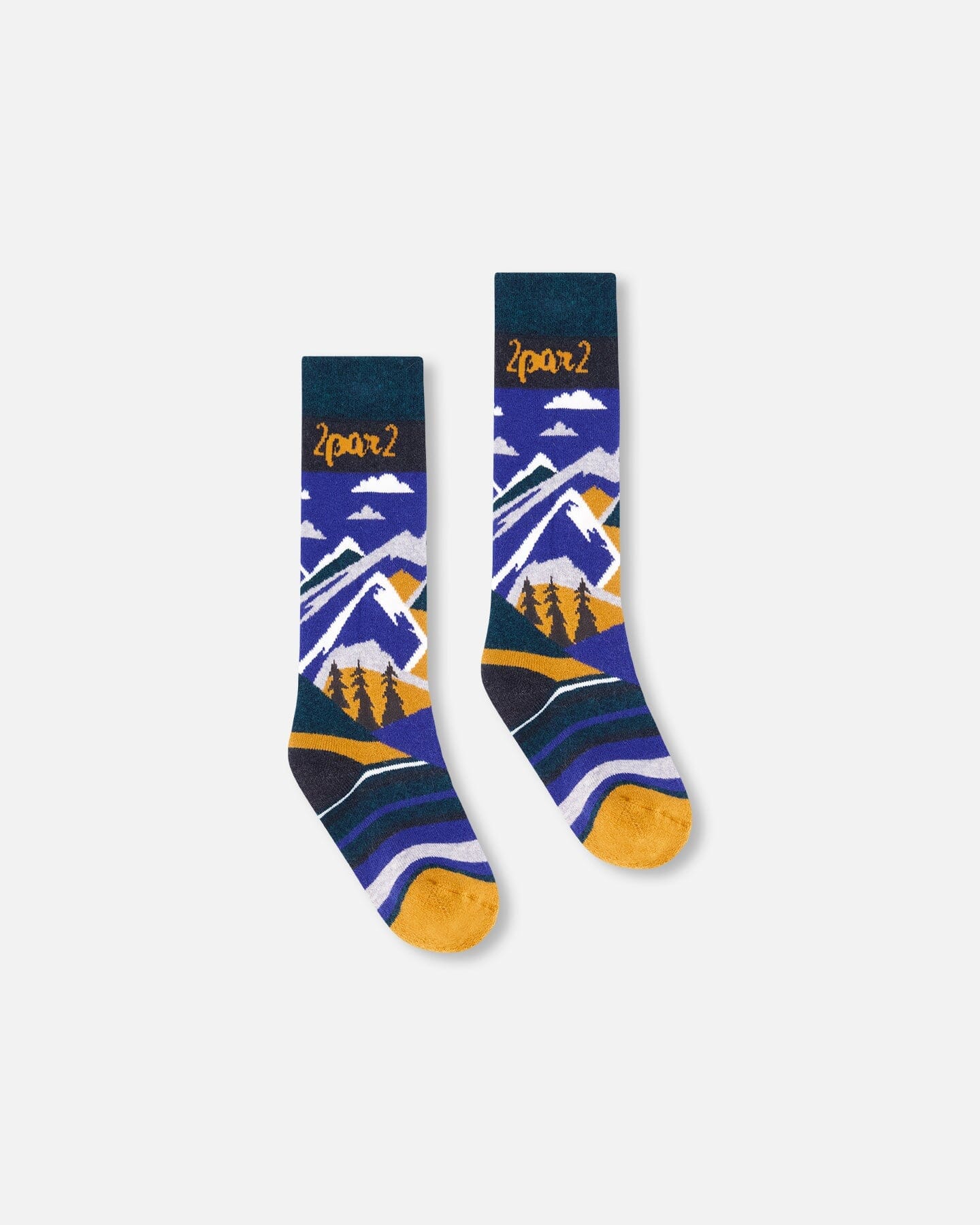 Winter Ski Socks With Merino Wool Deep Teal-2