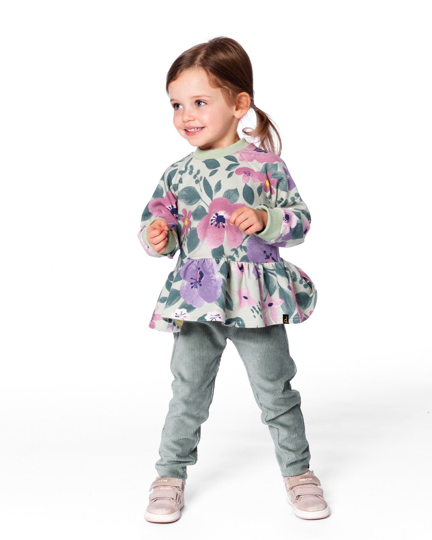 Stretch Fleece Sweatshirt Sage Floral-2