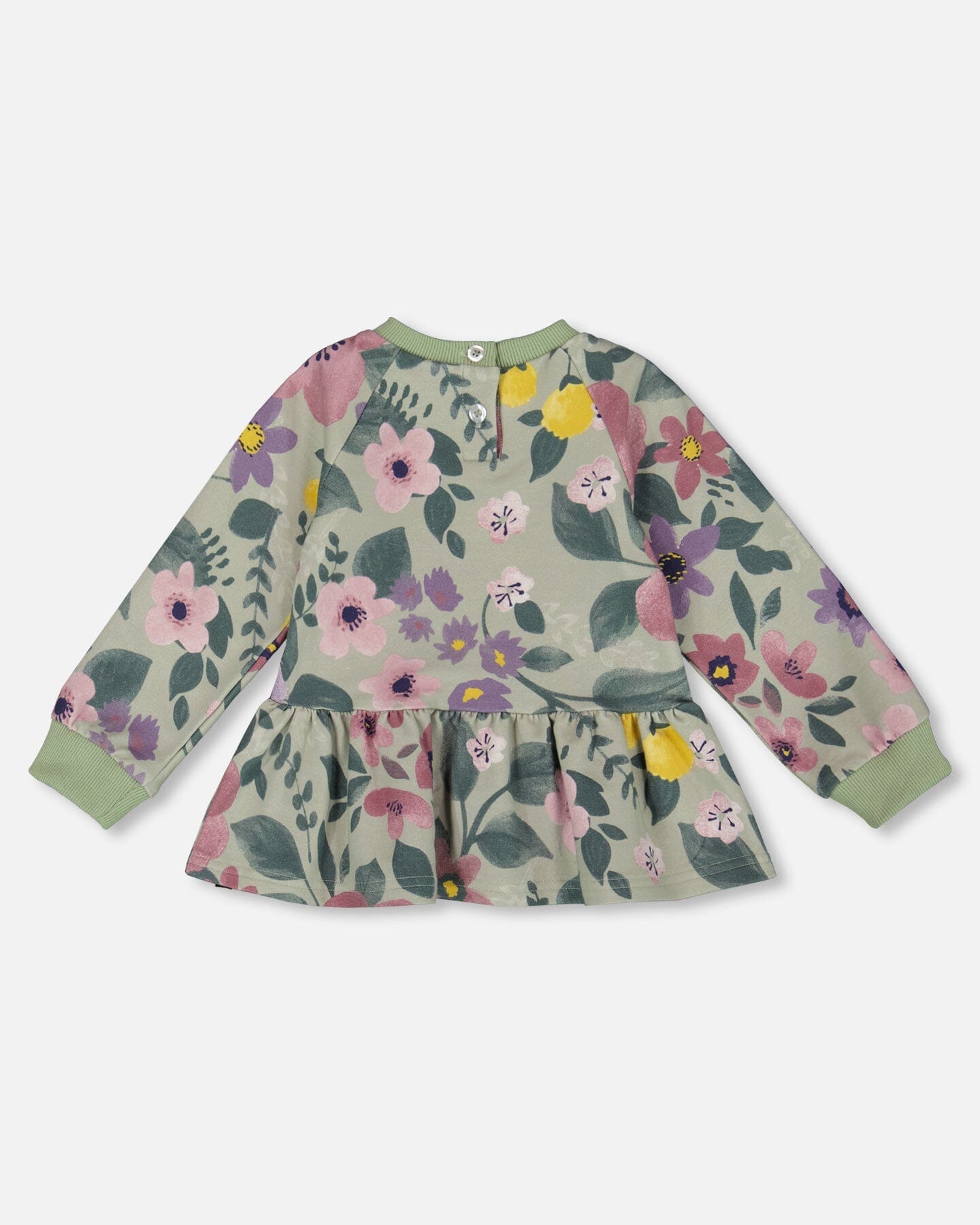 Stretch Fleece Sweatshirt Sage Floral-3