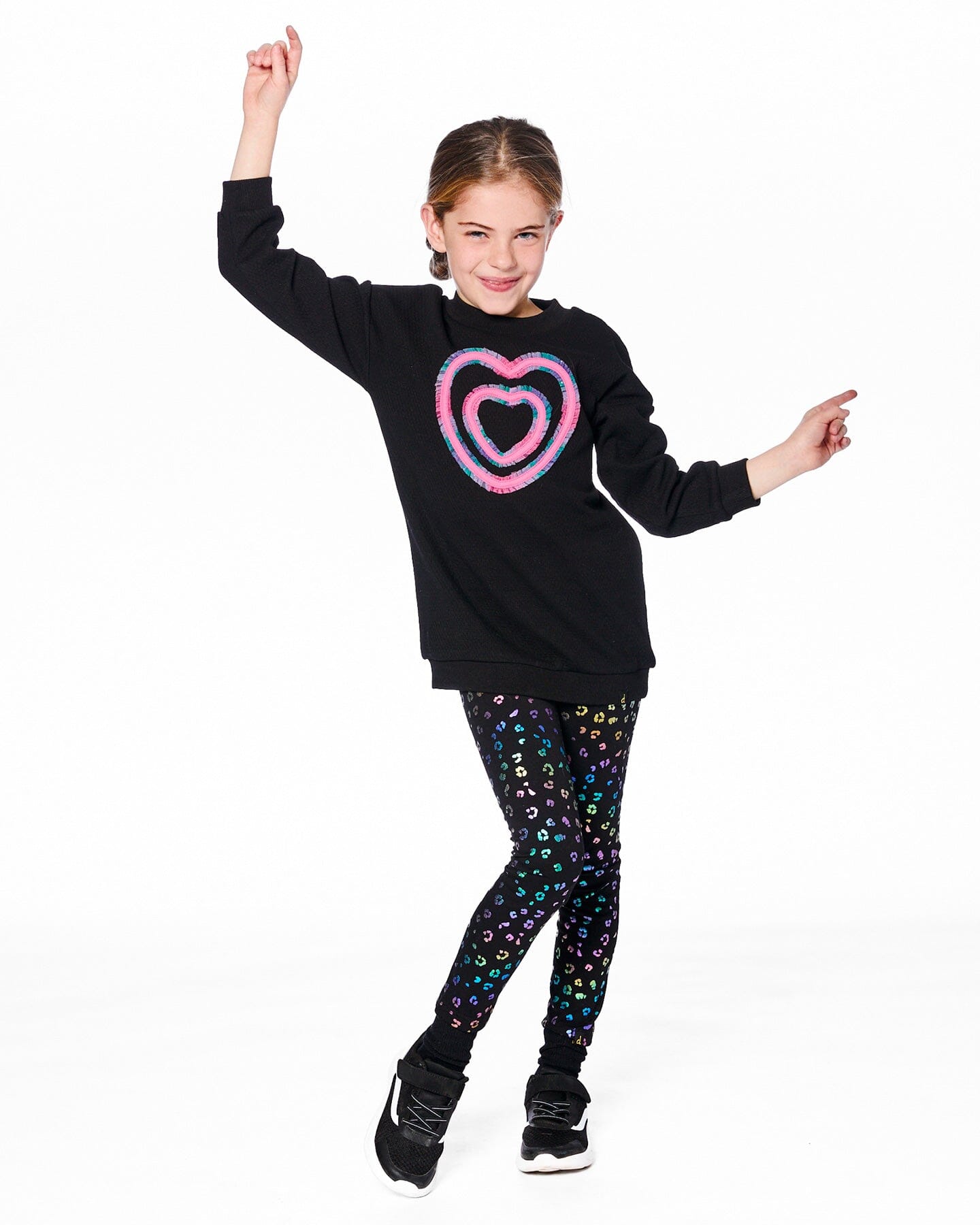 Stretch Jersey Leggings Multicolor Leopard Print-1