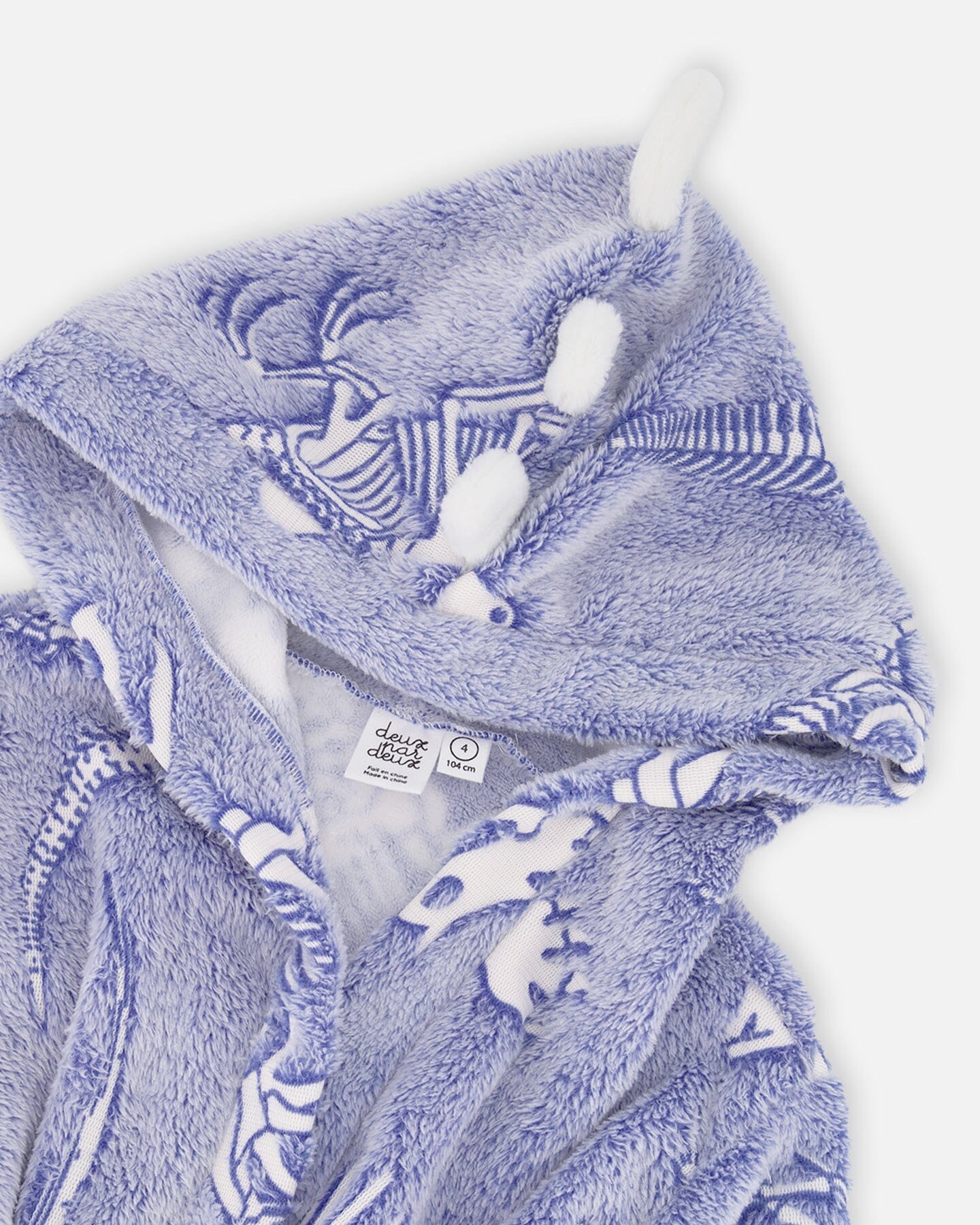 Plush Glow In The Dark Robe Blue And White-3