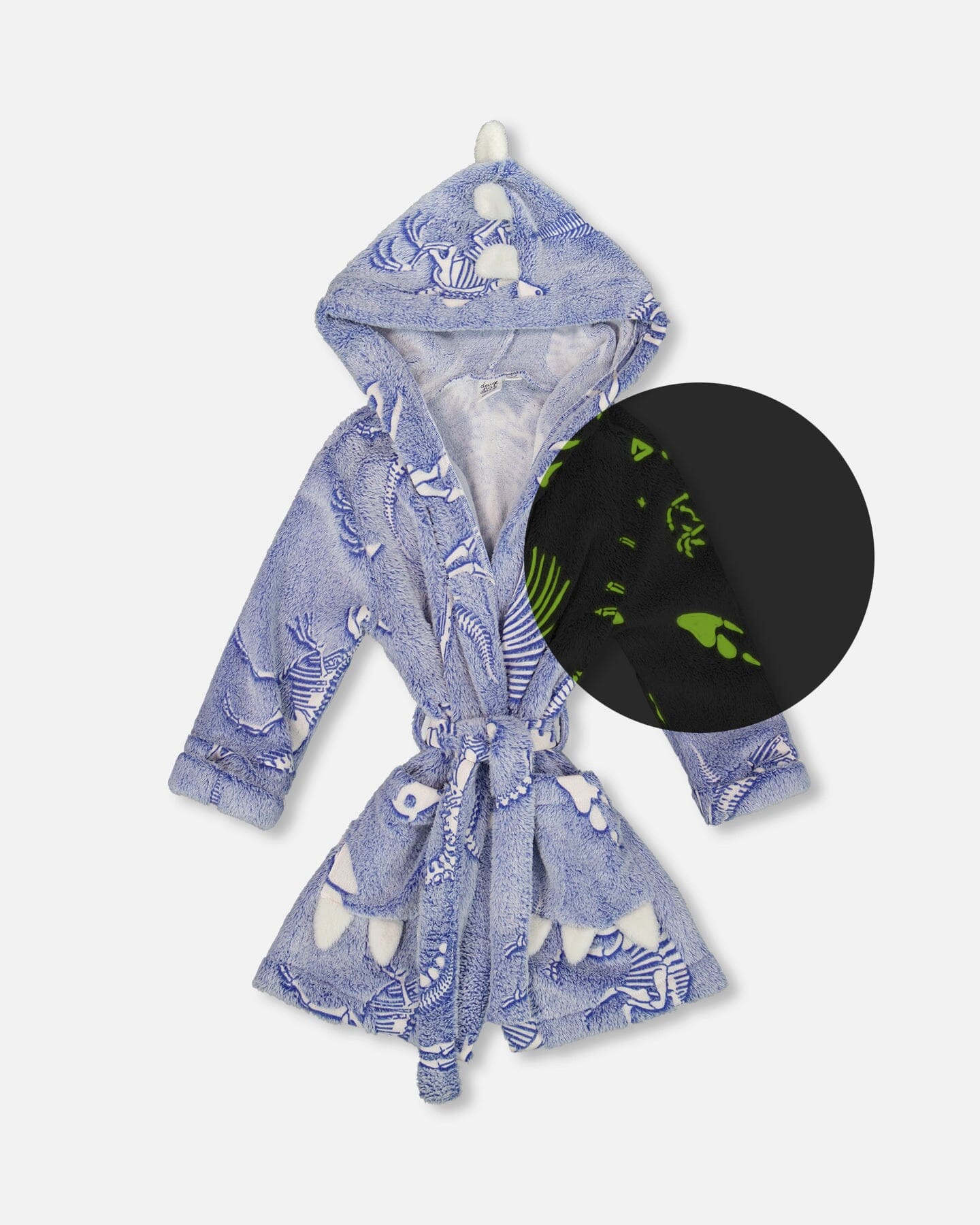 Plush Glow In The Dark Robe Blue And White-4