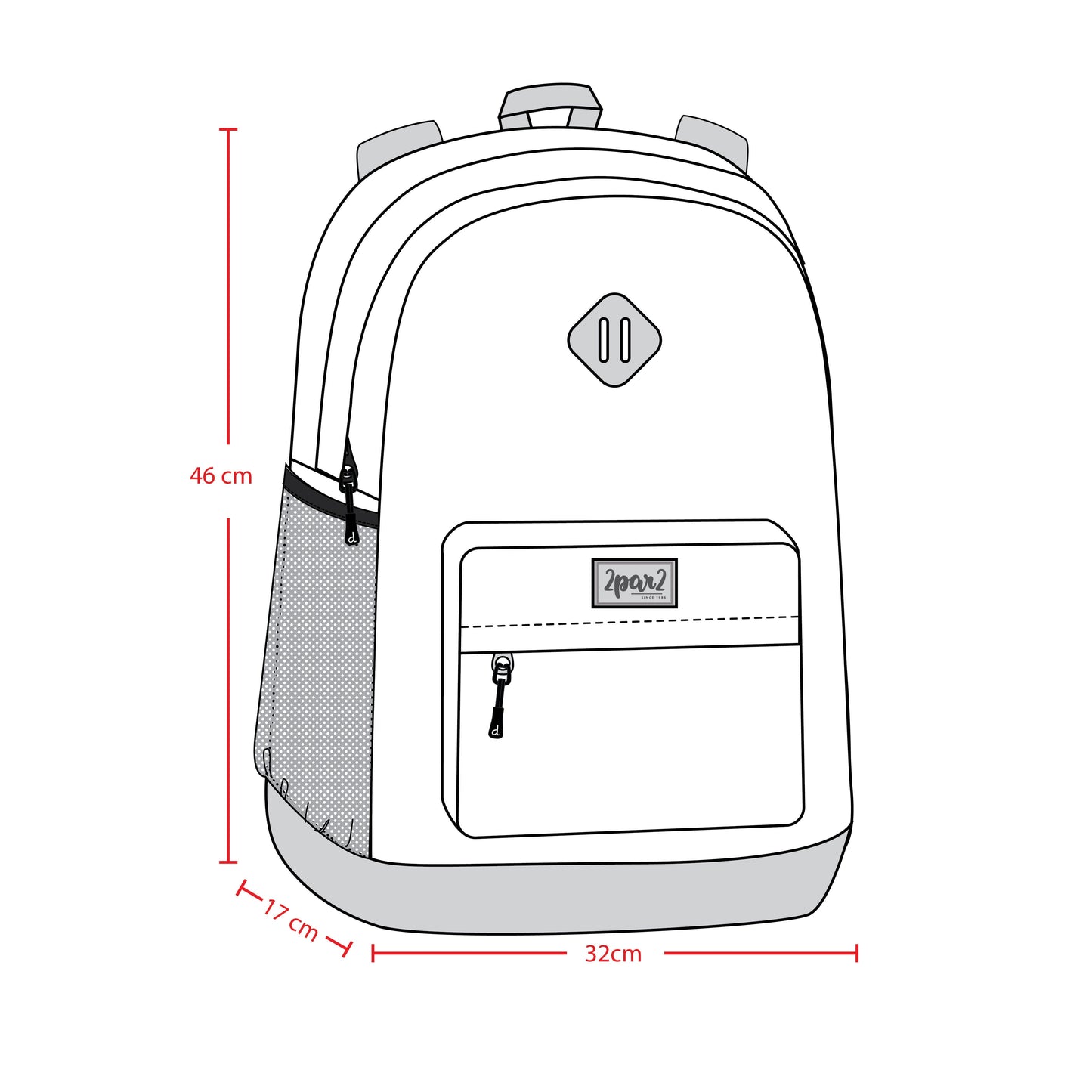 Kids Backpack Rainbow Heart Print-3