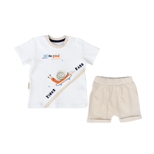Stylish Snail Baby Boys Short Set-0