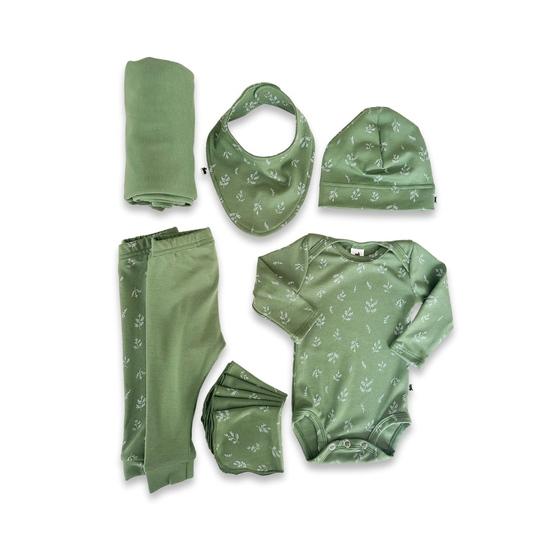 Bamboo Baby Capsule Gift Box - Sprig & Leaf Green-1