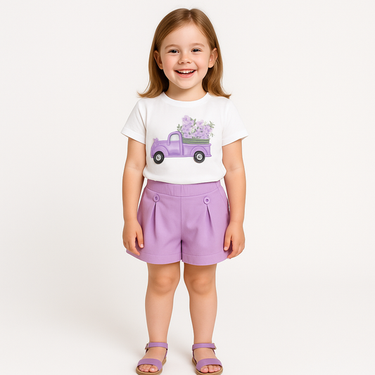 Lilac Truck Girls Casual Set-0