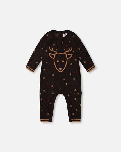 Knitted Jumpsuit With Intarsia Reindeer-0