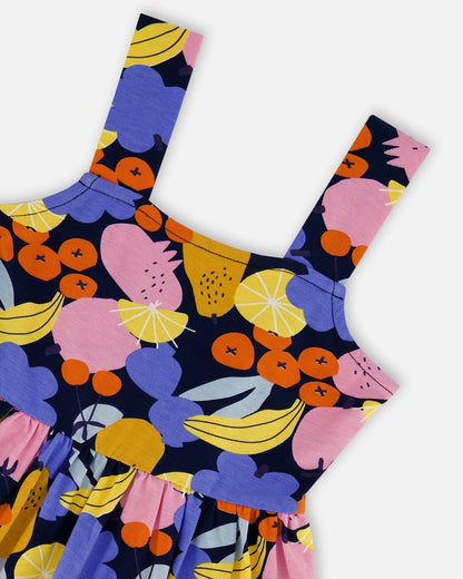 Printed Sleeveless Dress Multicolored-2