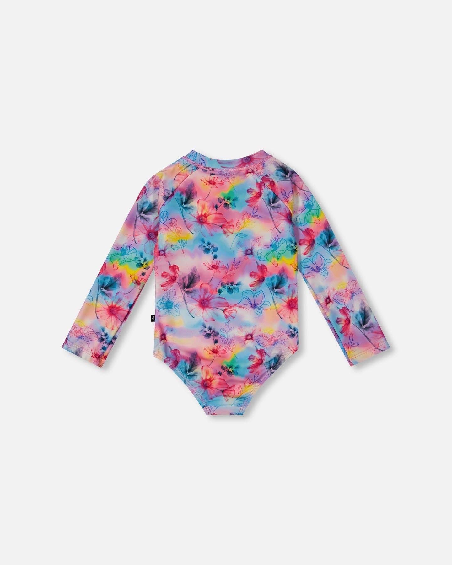 Printed Long Sleeve Rashguard Butterflies On Multicolored Background-2