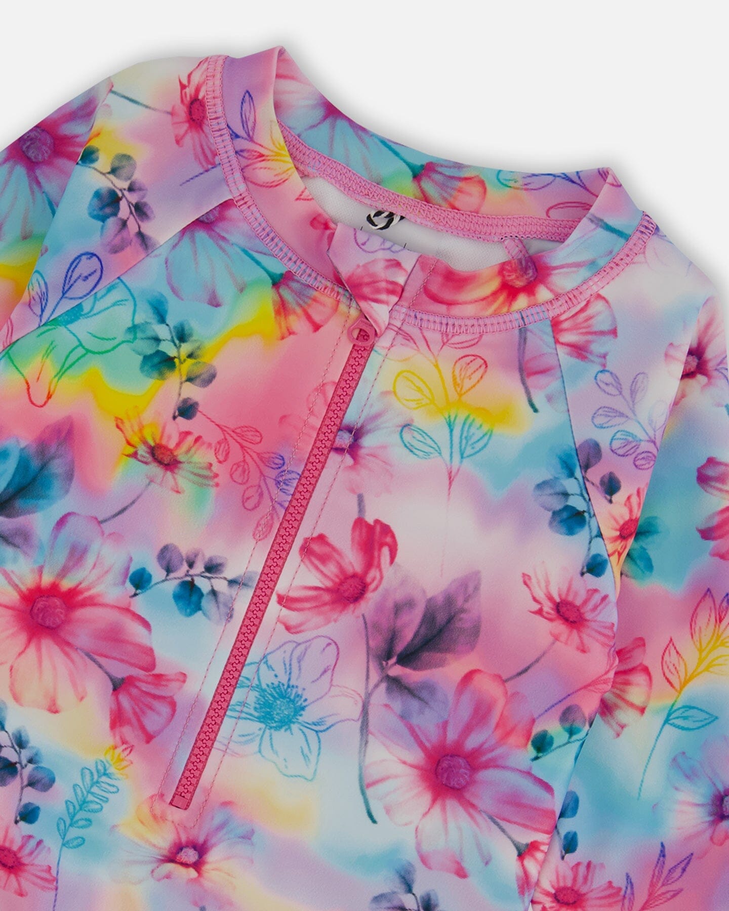 Printed Long Sleeve Rashguard Butterflies On Multicolored Background-3
