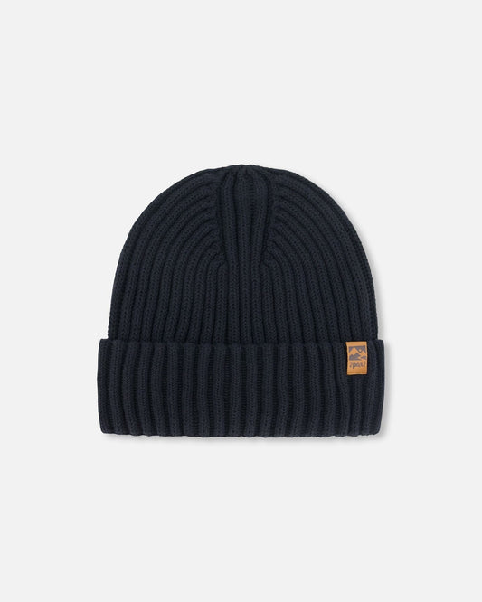 Cuffed Knit Hat Black-0