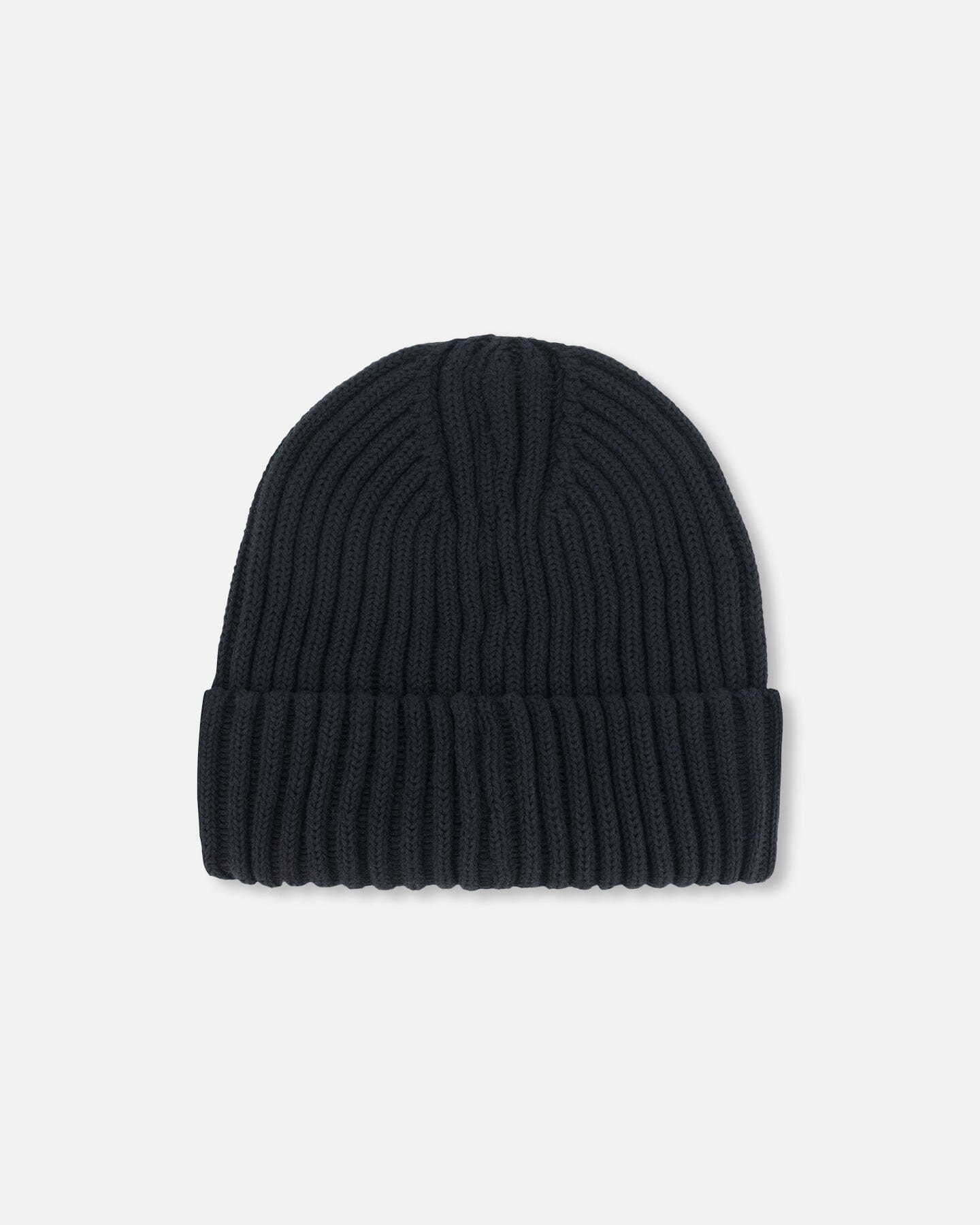 Cuffed Knit Hat Black-2