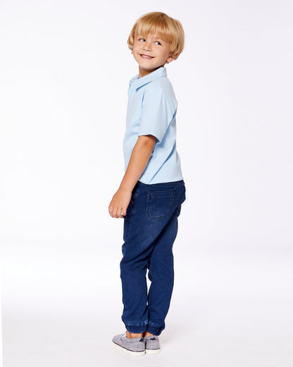 French Terry Denim Jogger Pant Dark Denim Blue-1