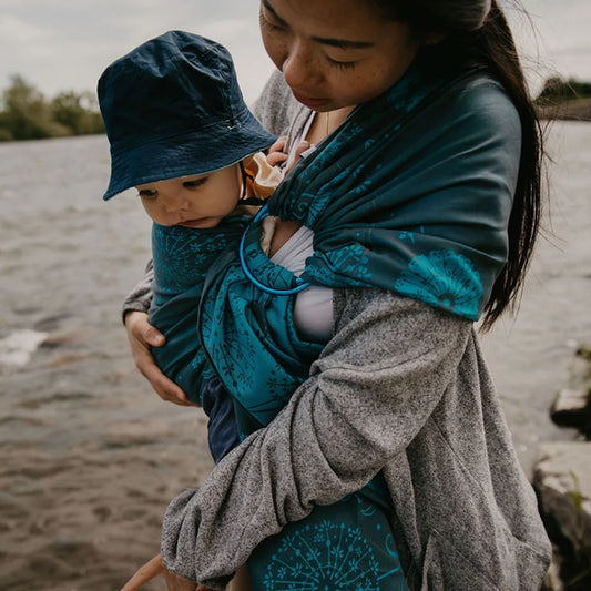 Écharpe Ajustable Tissée (Ring Sling) | Dandelion Aqua-0
